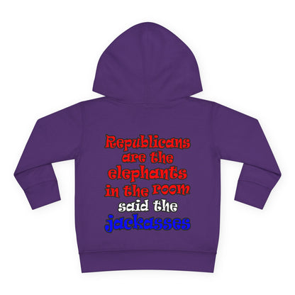 donkeys and elephants - Toddler Pullover Fleece Hoodie