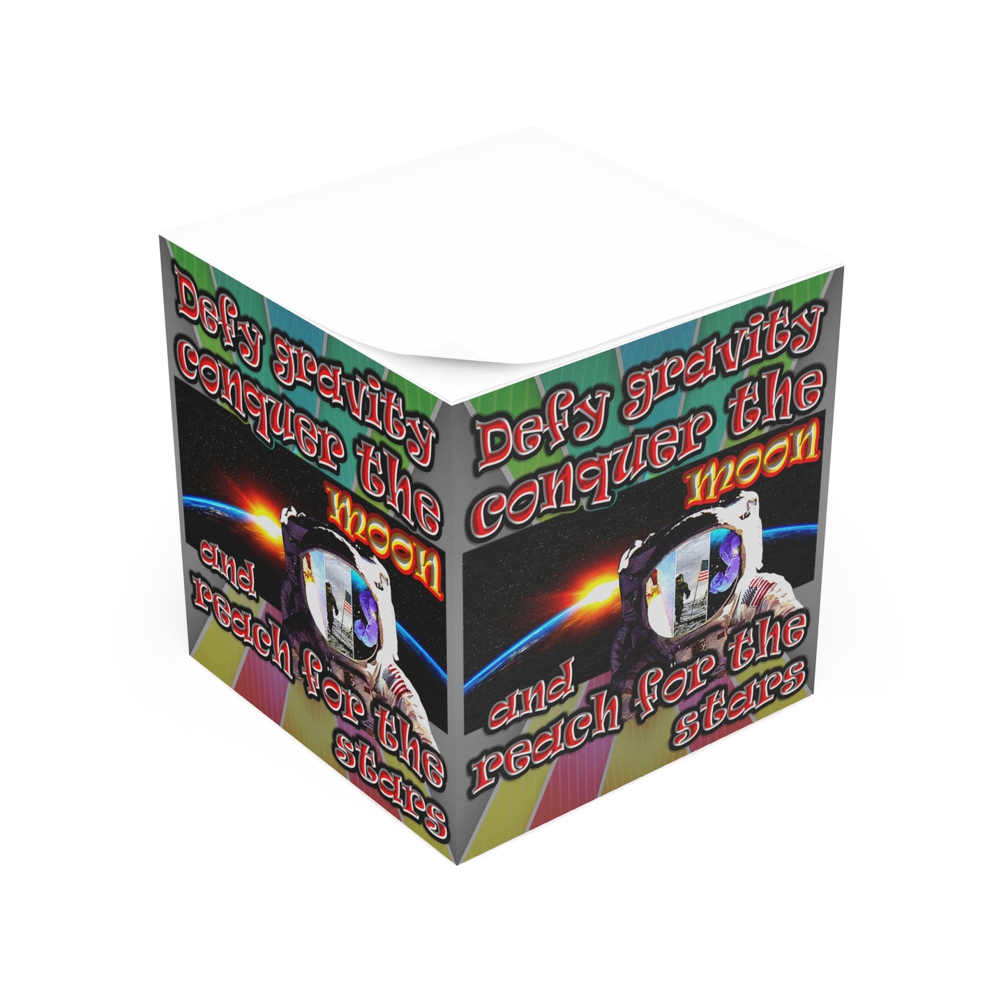 defy conquer reach - note cube (rainbow split)