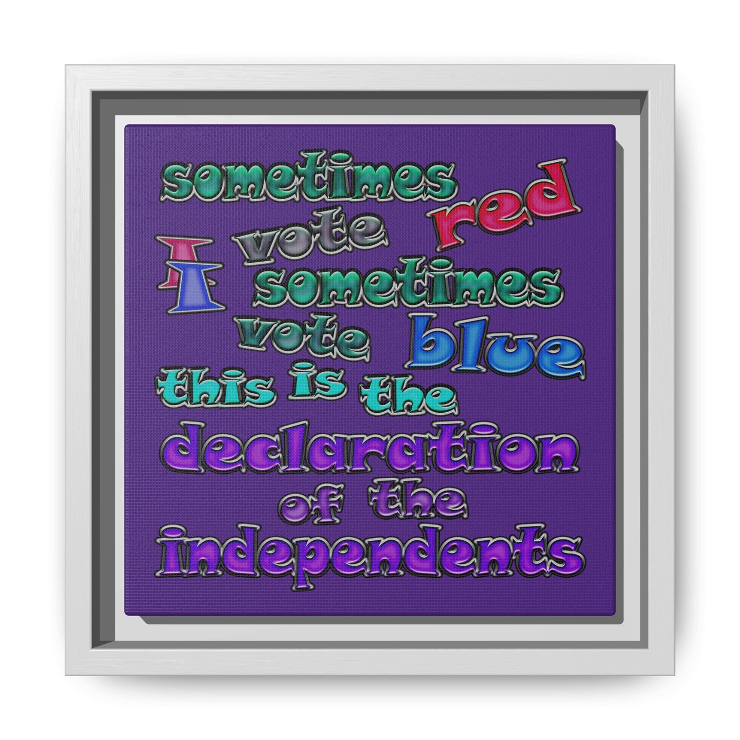 declaration of the independents - framed canvas art (purple)