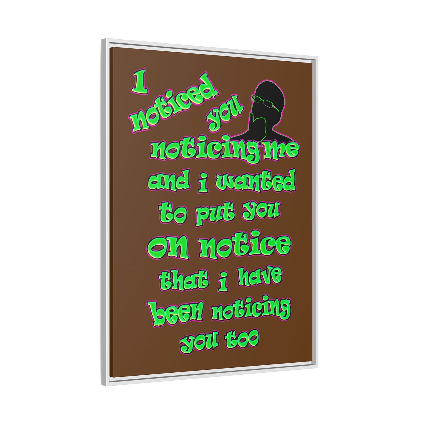 noticed you noticing - framed canvas art (brown)