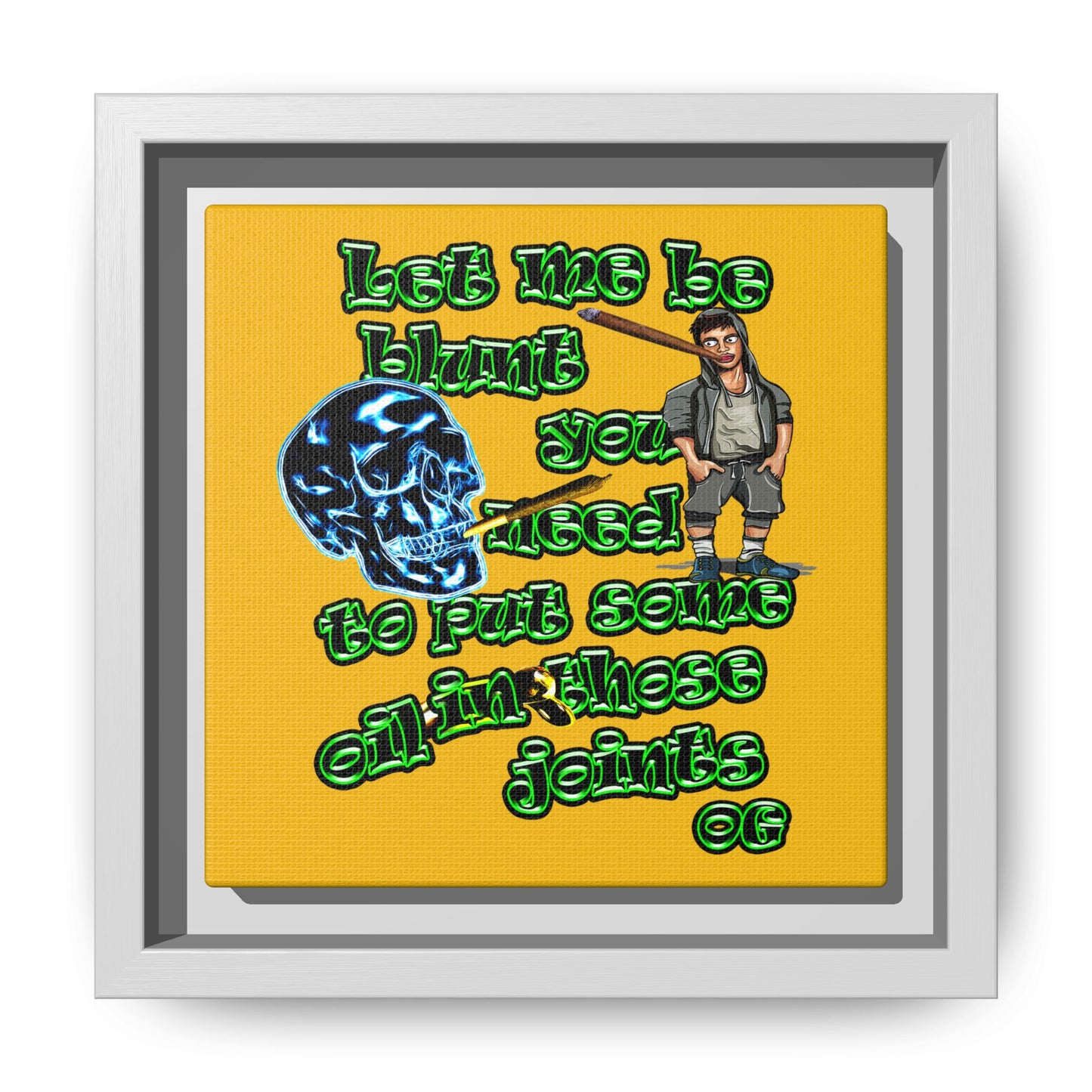 og - framed canvas art (yellow)