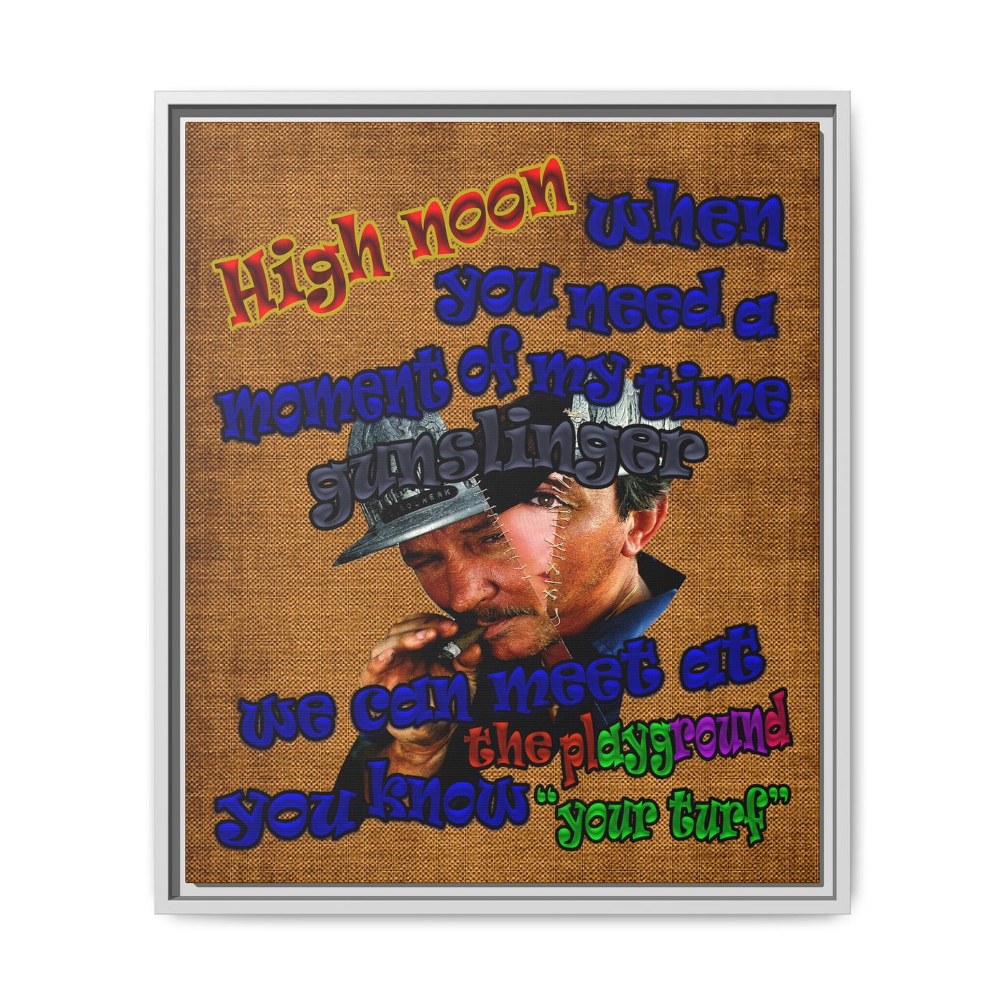 high noon - framed canvas art (brown papyrus)