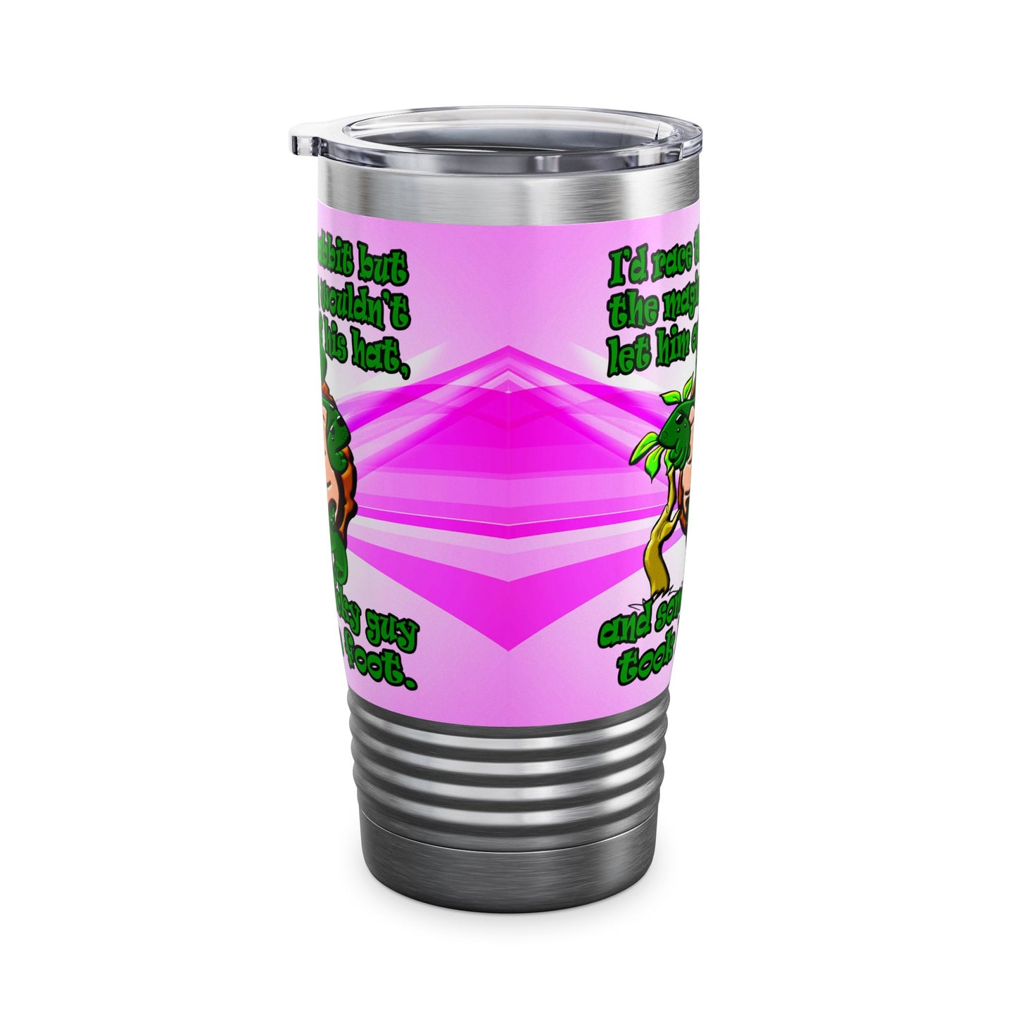 turtle race - Ringneck Tumbler, 20oz (light blue-pink wave)