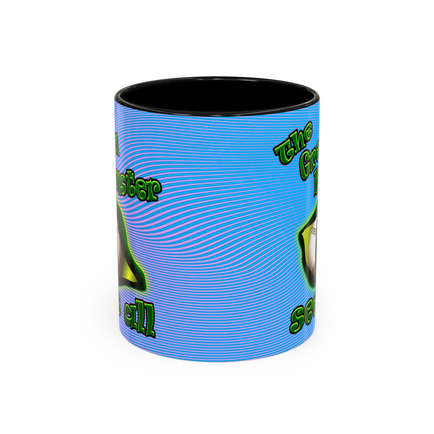 green monster - Accent Mug (light blue-purple wave)
