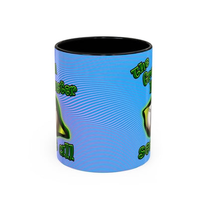 green monster - Accent Mug (light blue-purple wave)