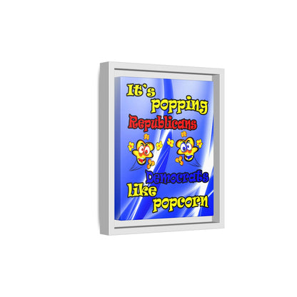 popping like popcorn - framed canvas art (blue-white wave)