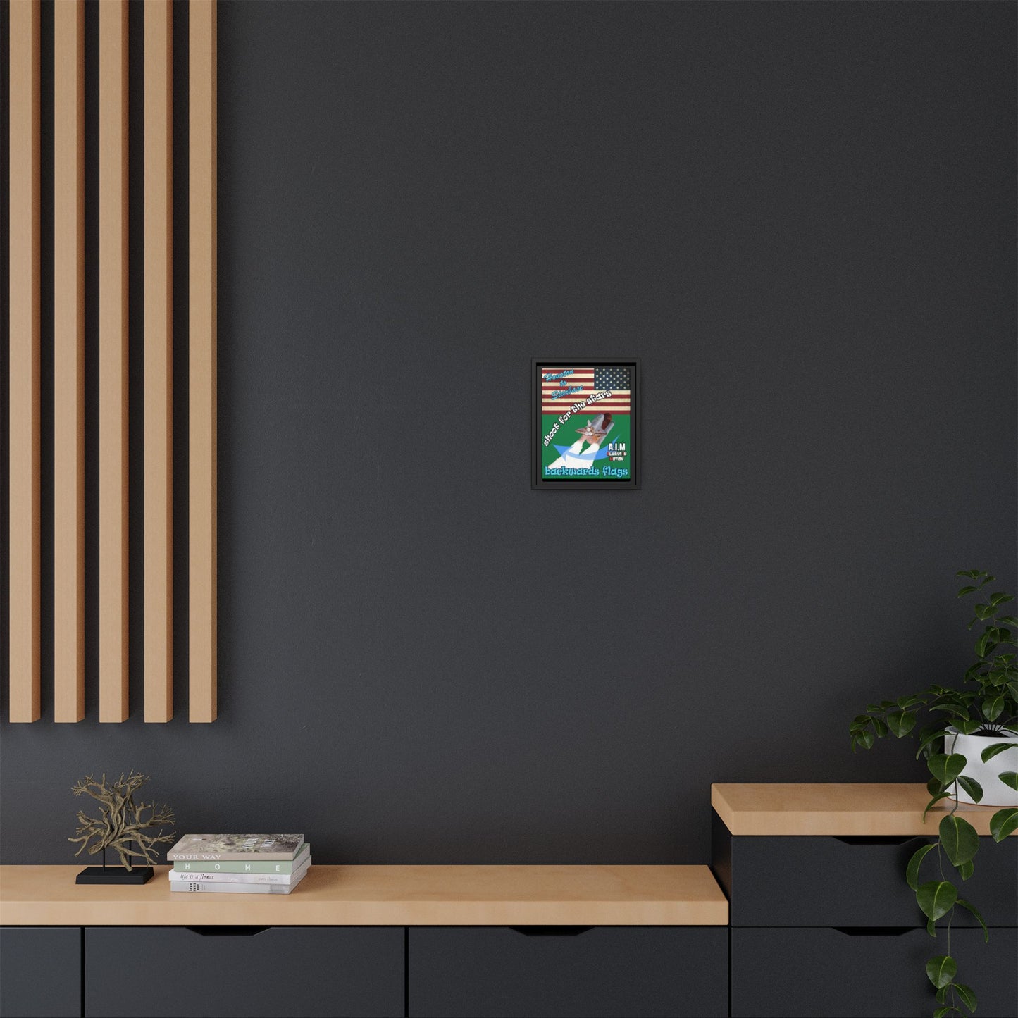 shoot for the stars - framed canvas art (dark green)