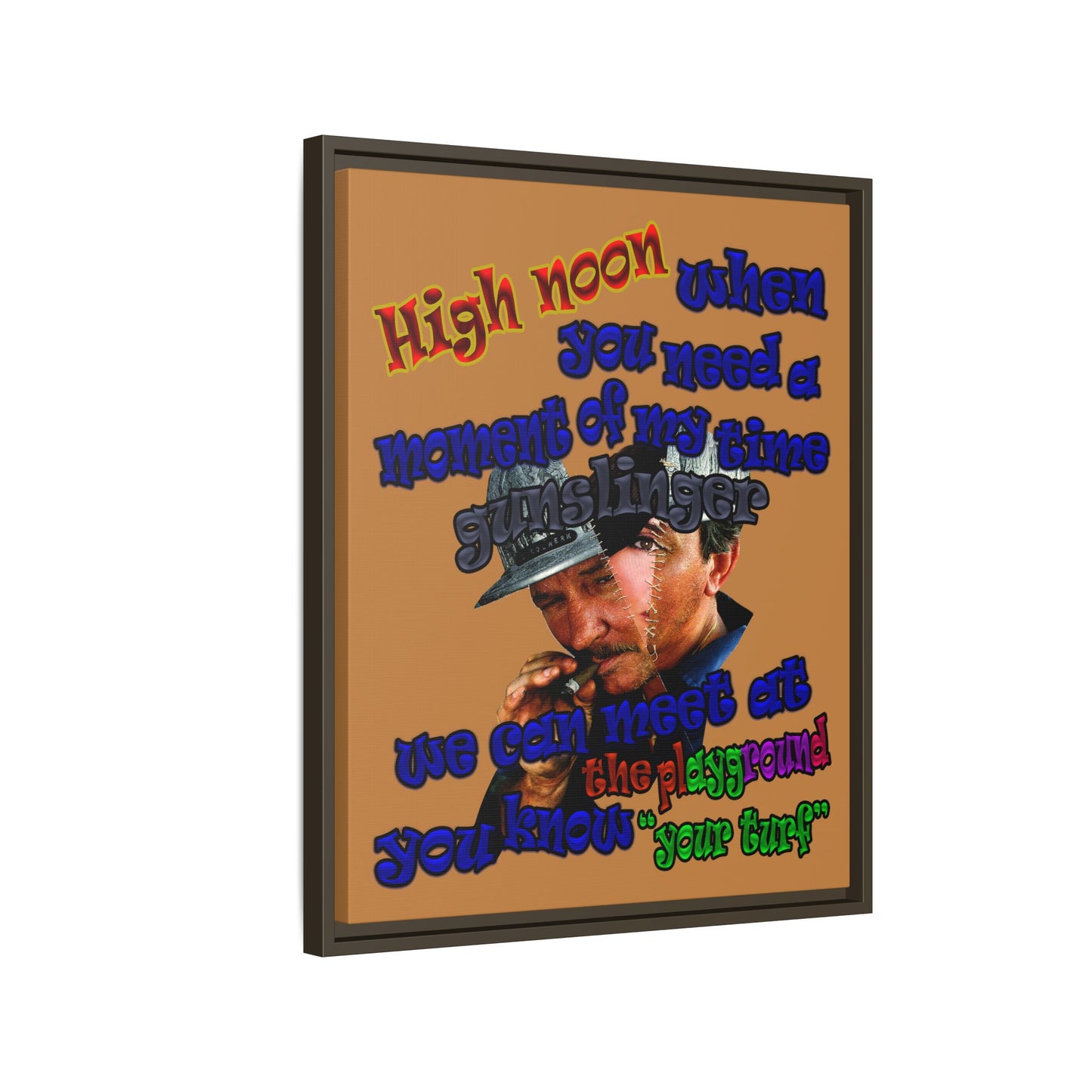 high noon - framed canvas art (light brown)