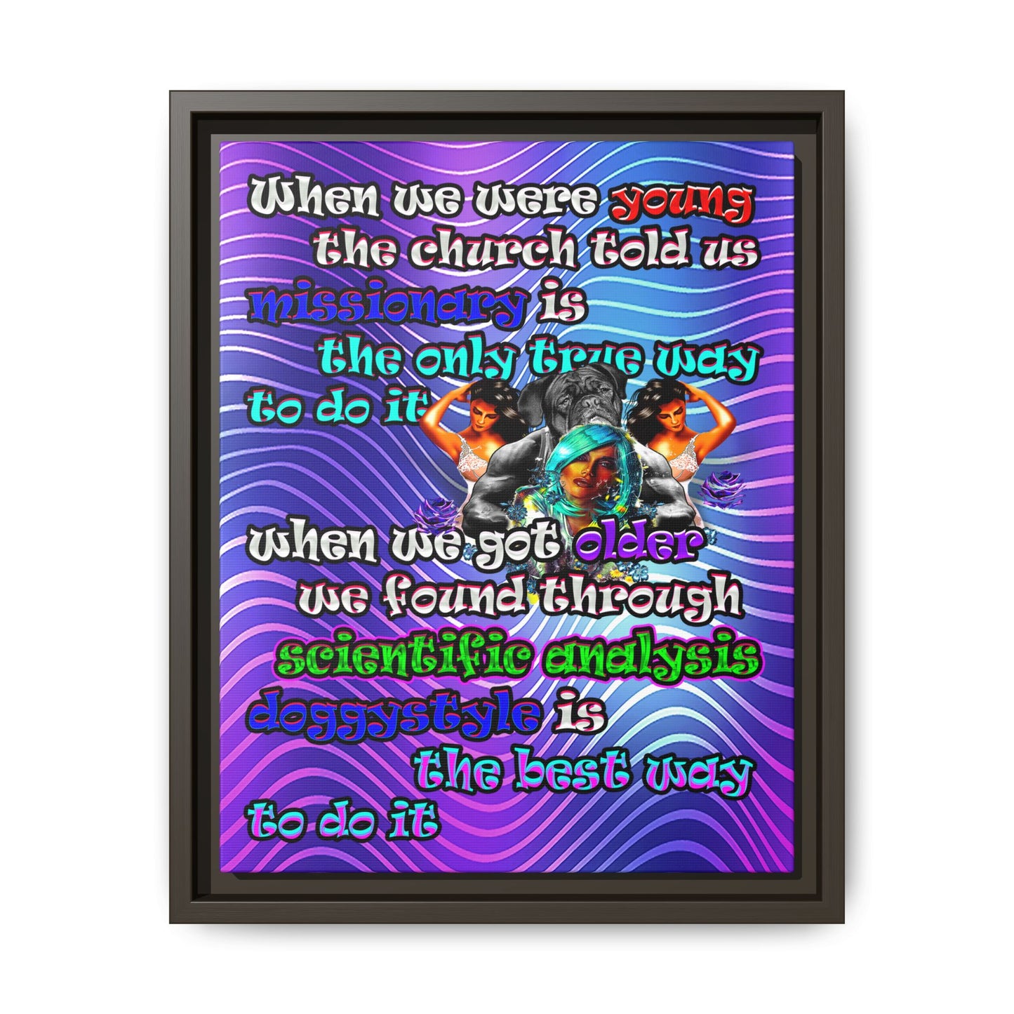 doggystyle - framed canvas art (purple wave)