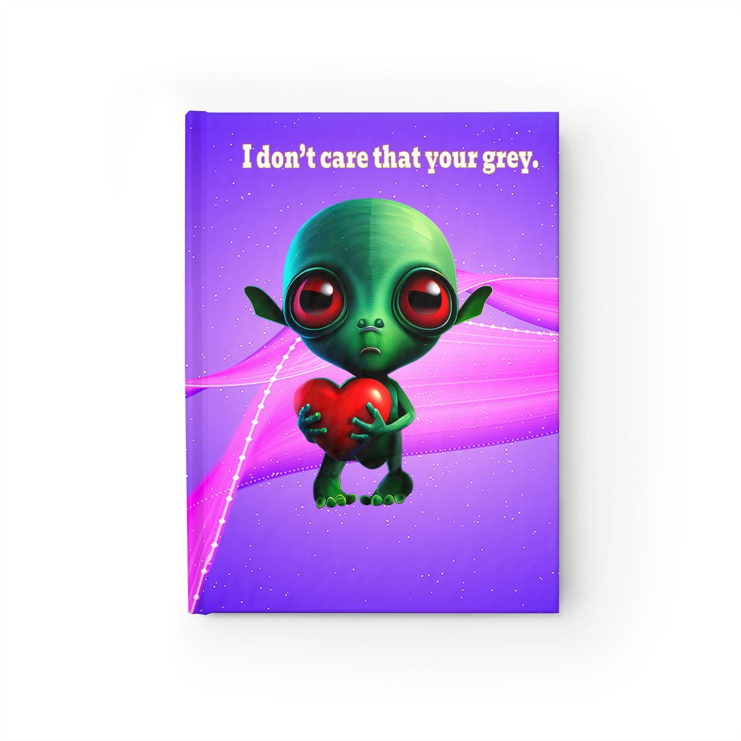 I don't care that your grey - journal-lined (purple-pink wave)