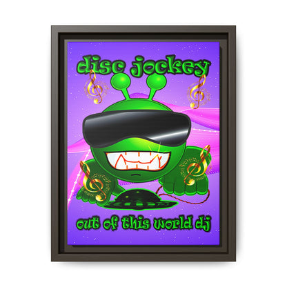 disc jockey - framed canvas art (purple-pink wave)