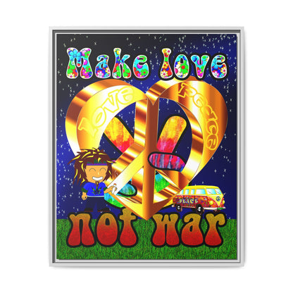 love peace - framed canvas art ('snoops' background)