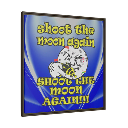 shoot the moon again - framed canvas art (blue-white wave)