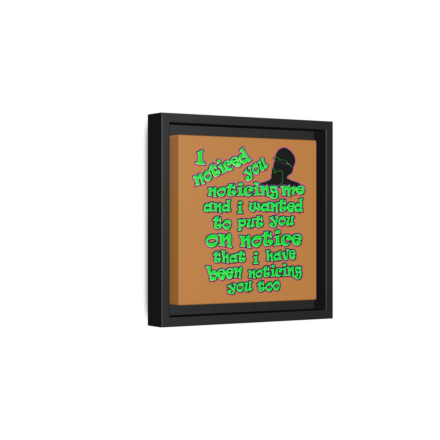 noticed you noticing - framed canvas art (light brown)