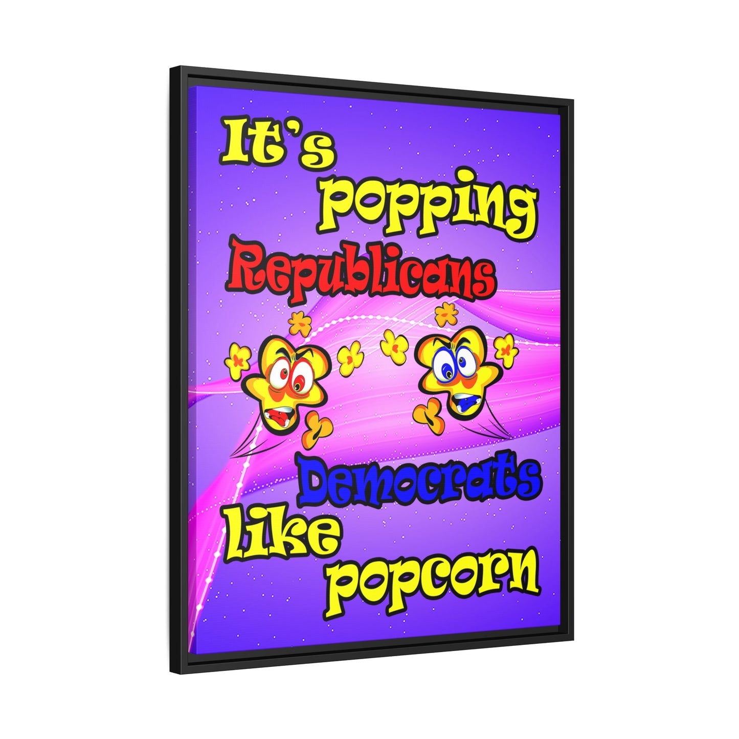 popping like popcorn - framed canvas art (purple-pink wave)