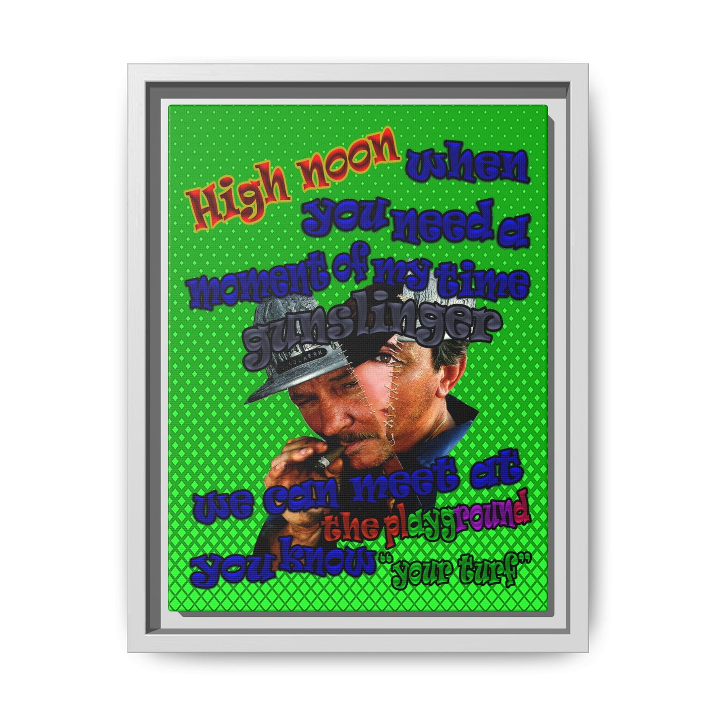 high noon - framed canvas art (logo green)