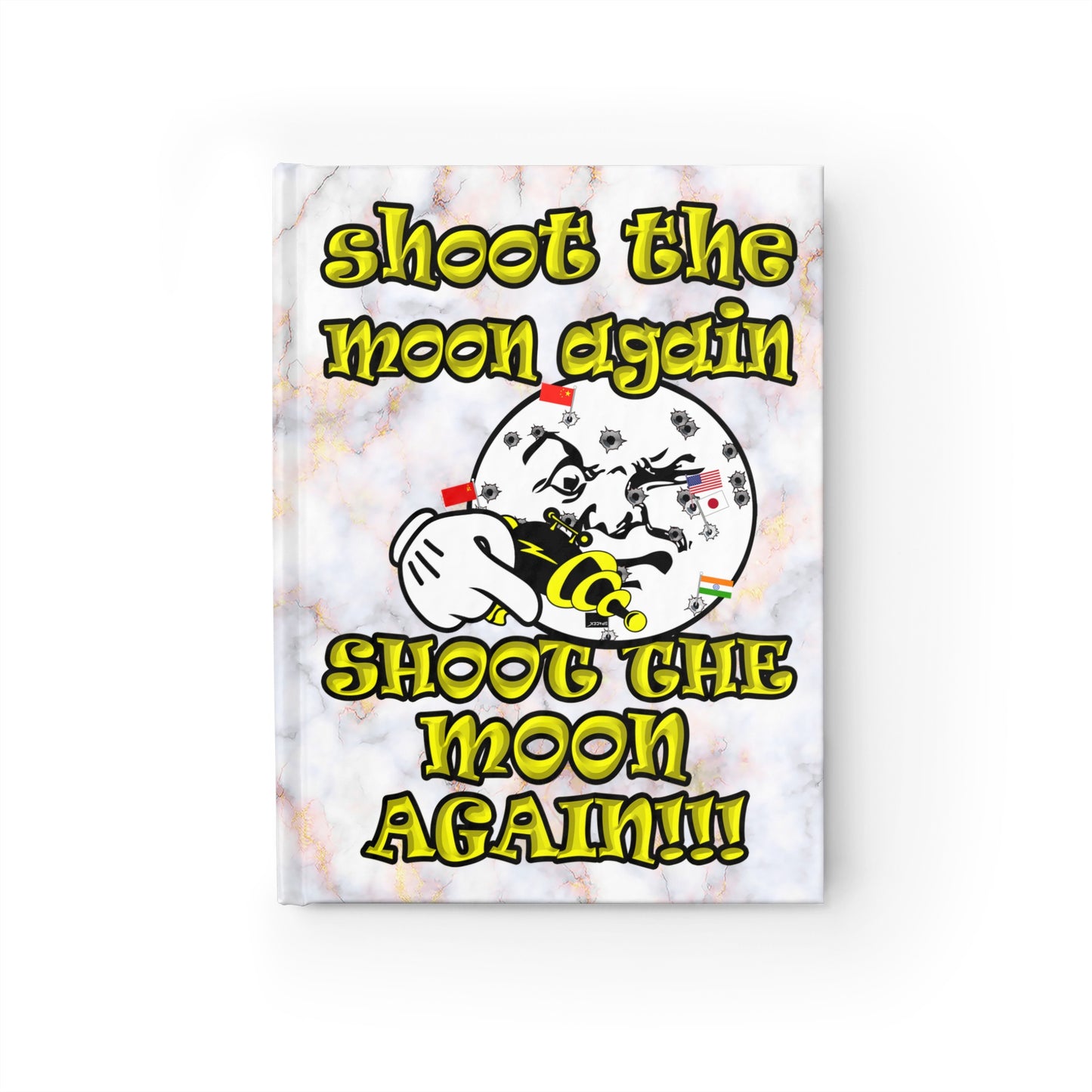 shoot the moon again - journal-lined (white marble)