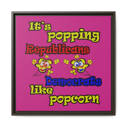popping like popcorn - framed canvas art (pink)