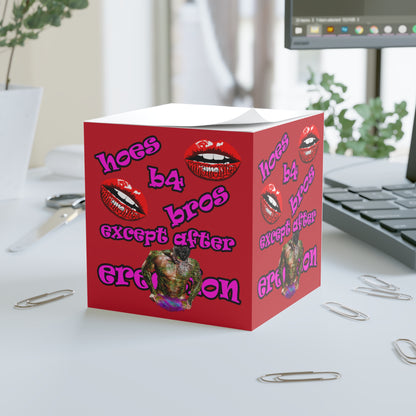 hoes b4 bros - note cube (dark red)