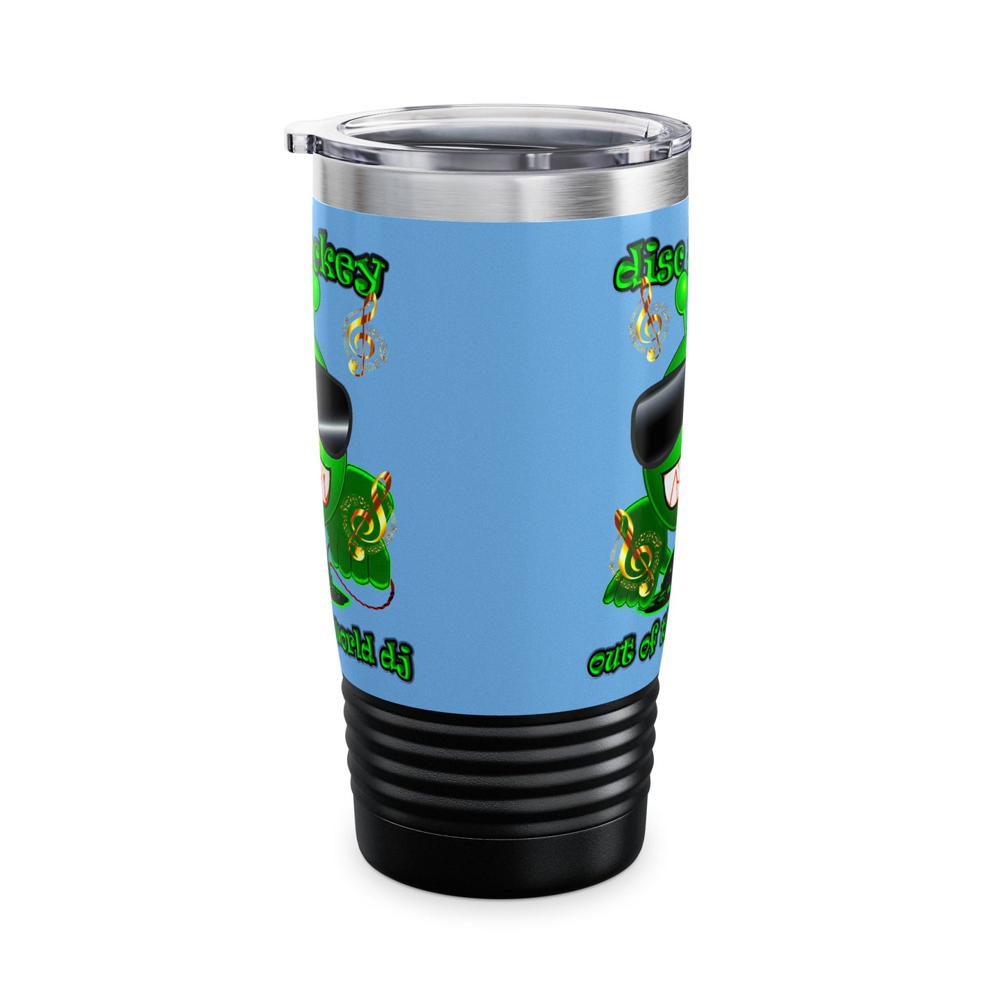 disc jockey - Ringneck Tumbler, 20oz (light blue)