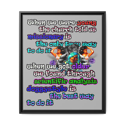 doggystyle - framed canvas art (light grey)