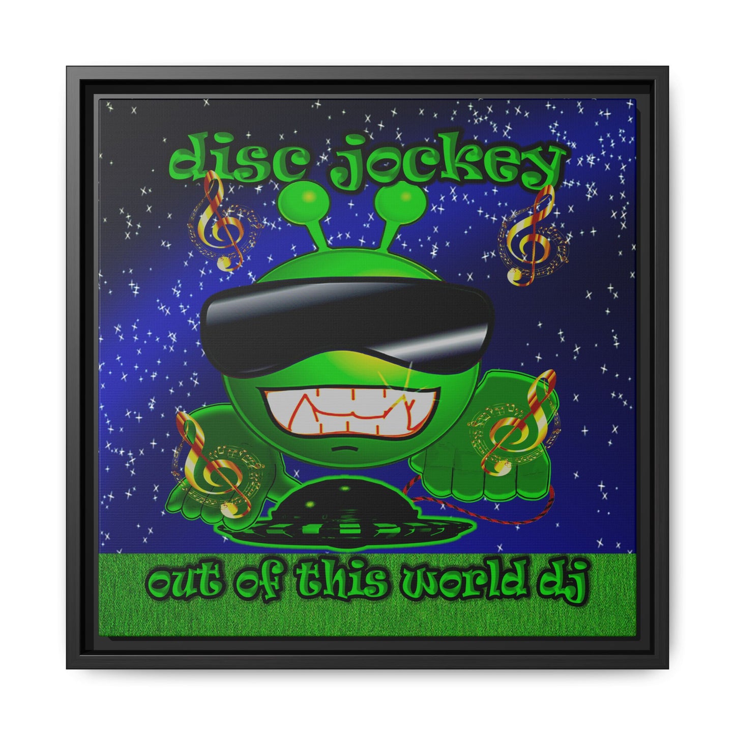 disc jockey - framed canvas art ('snoops' background)