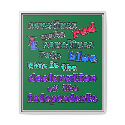 declaration of the independents - framed canvas art (dark green)