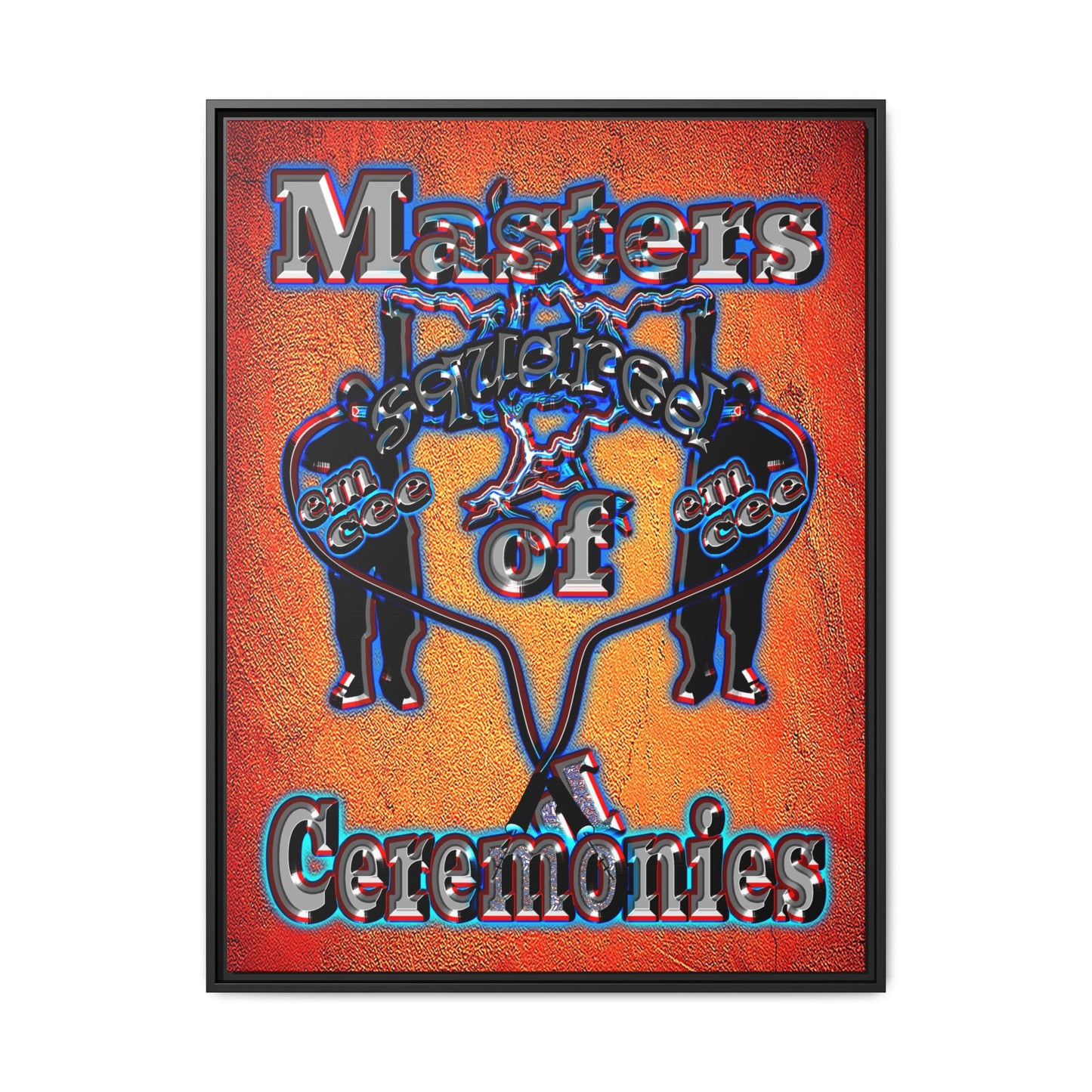 em cee squared - framed canvas art (burnt orange)