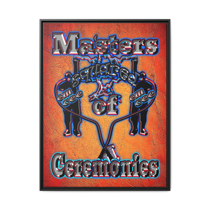 em cee squared - framed canvas art (burnt orange)