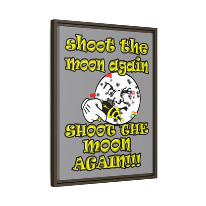shoot the moon again - framed canvas art (grey)