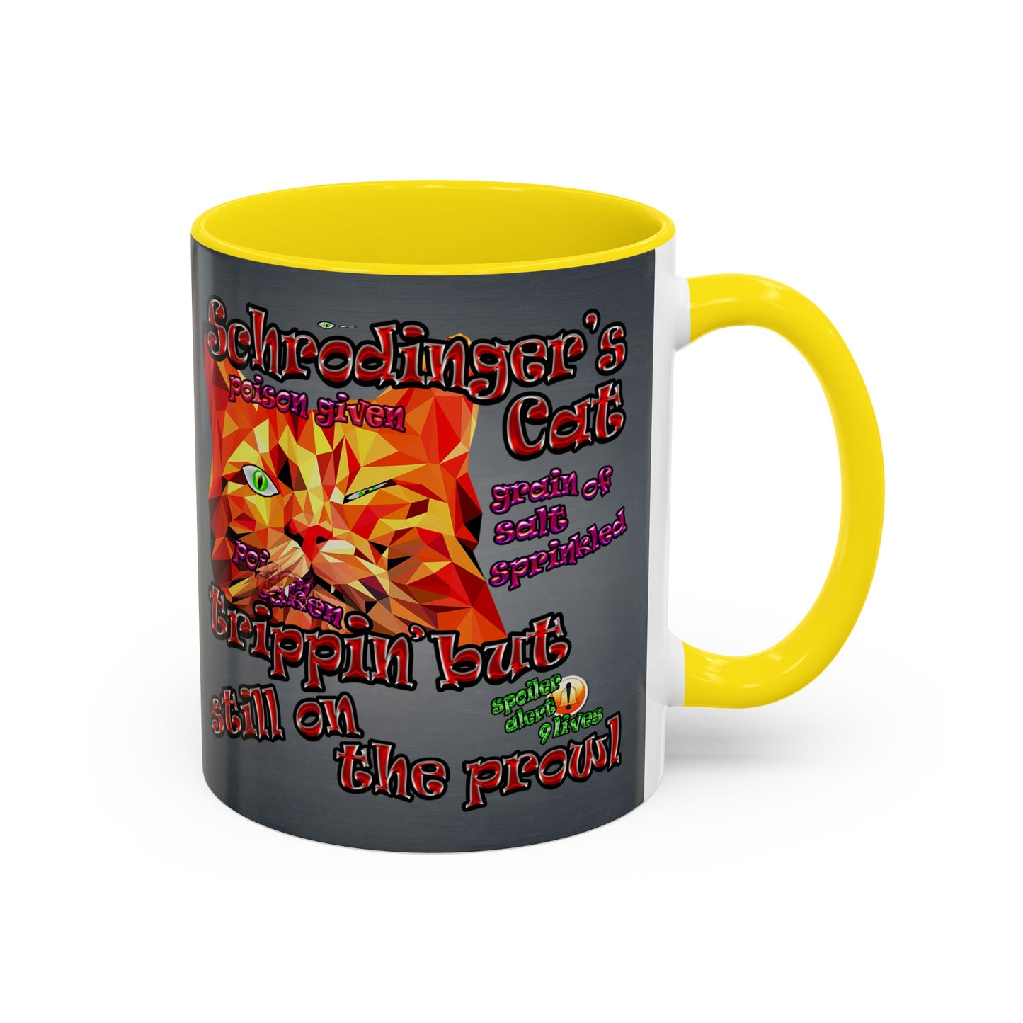 schrodinger's cat - Accent Mug (grey-light grey)