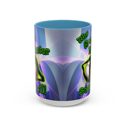 green monster - Accent Mug (grey-pink wave)