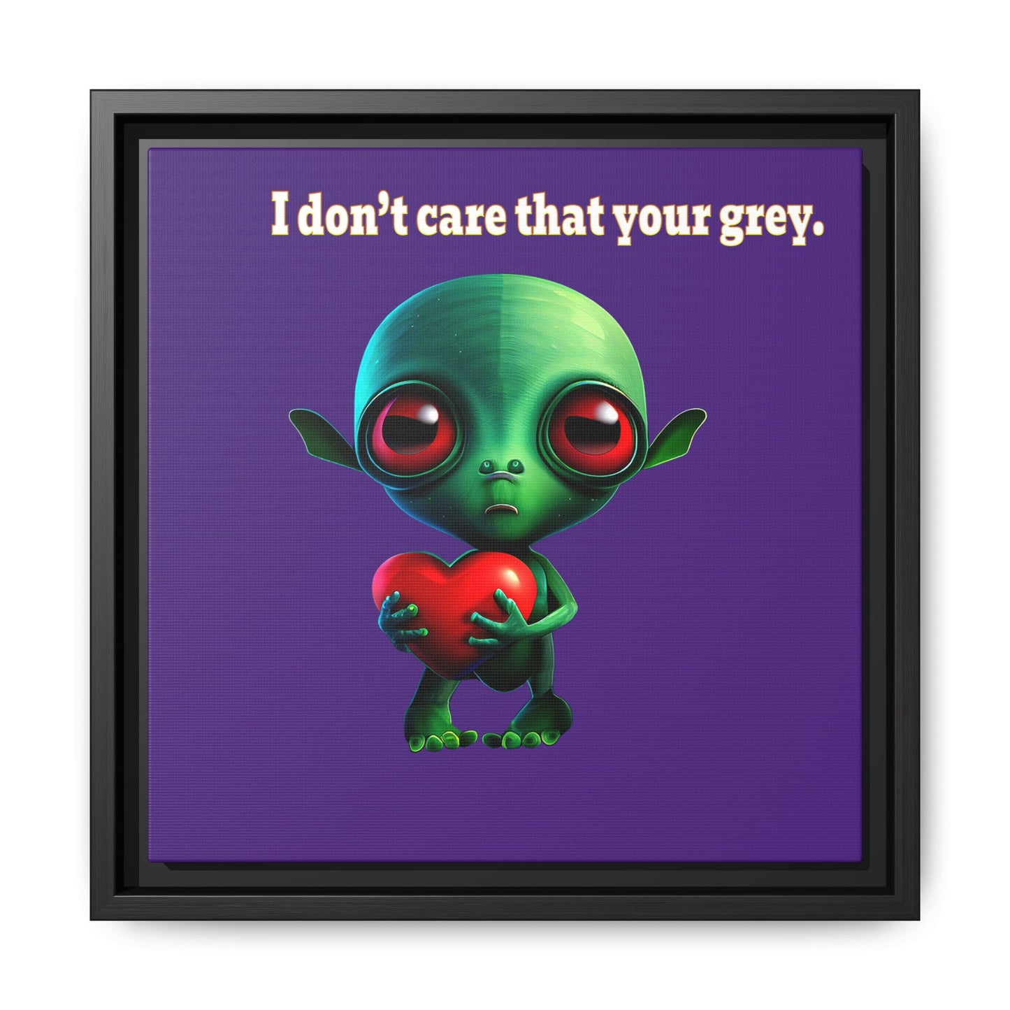 I don't care that your grey - framed canvas art (purple)