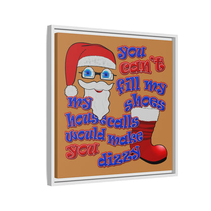santa's shoes - framed canvas art (light brown)