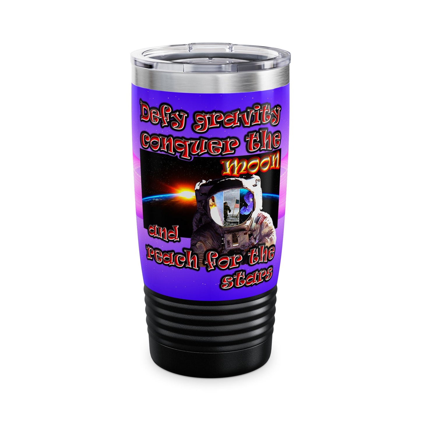 defy conquer reach - Ringneck Tumbler, 20oz (purple-pink wave)