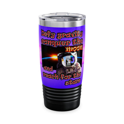 defy conquer reach - Ringneck Tumbler, 20oz (purple-pink wave)