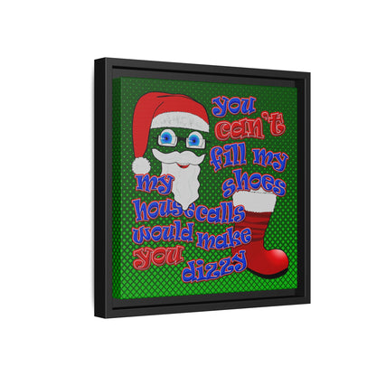 santa's shoes - framed canvas art (logo green)