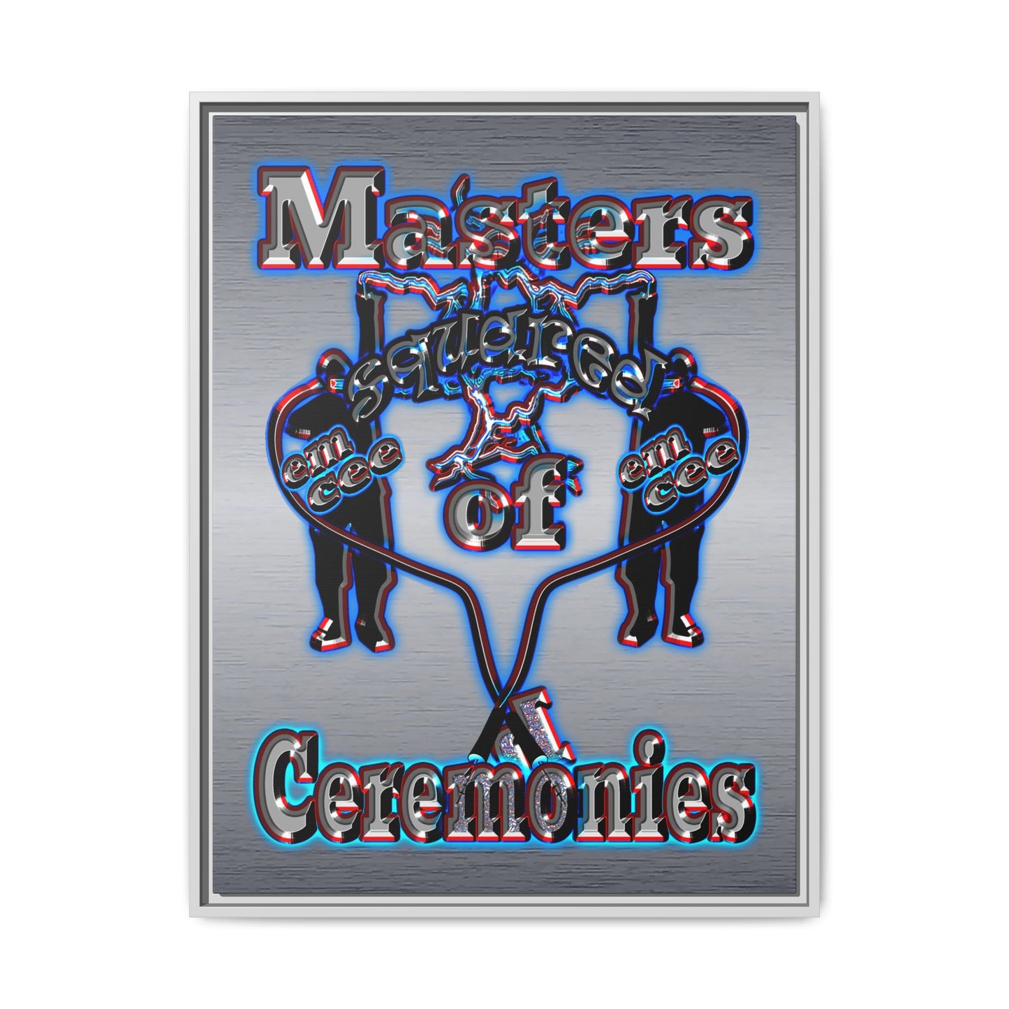 em cee squared - framed canvas art (brushed nickel)
