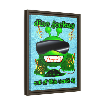 disc jockey - framed canvas art (faded blue)