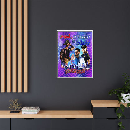 rw&b lives matter - framed canvas art (purple wave)