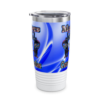 em cee squared - Ringneck Tumbler, 20oz (blue-white wave)