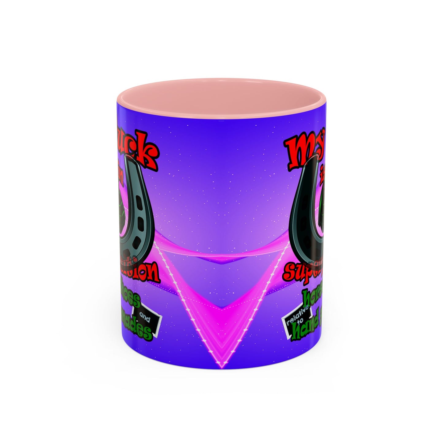 my luck - Accent Mug (purple-pink wave)