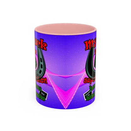 my luck - Accent Mug (purple-pink wave)