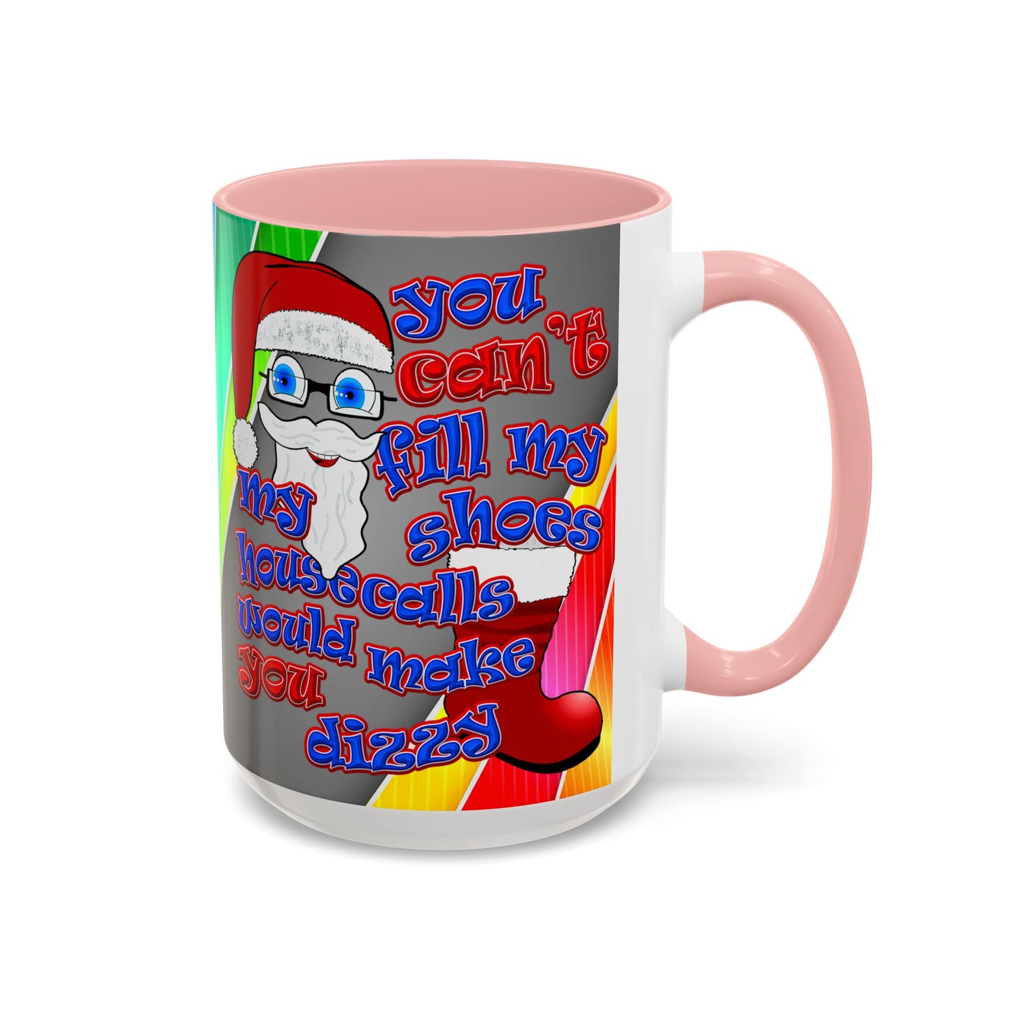 santa's shoes - Accent Mug (rainbow split)
