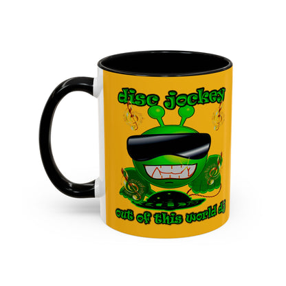 disc jockey - Accent Mug (yellow)