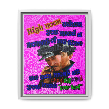 high noon - framed canvas art (pink swirl)