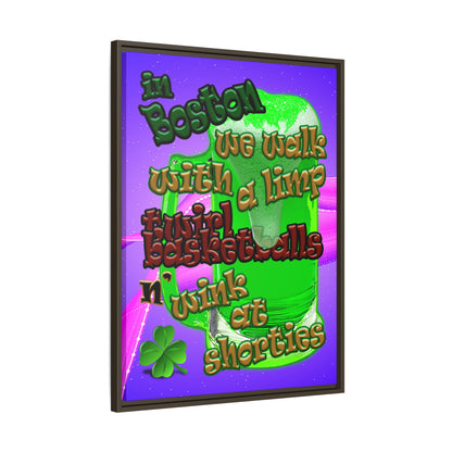 celtics logo - framed canvas art (purple-pink wave)