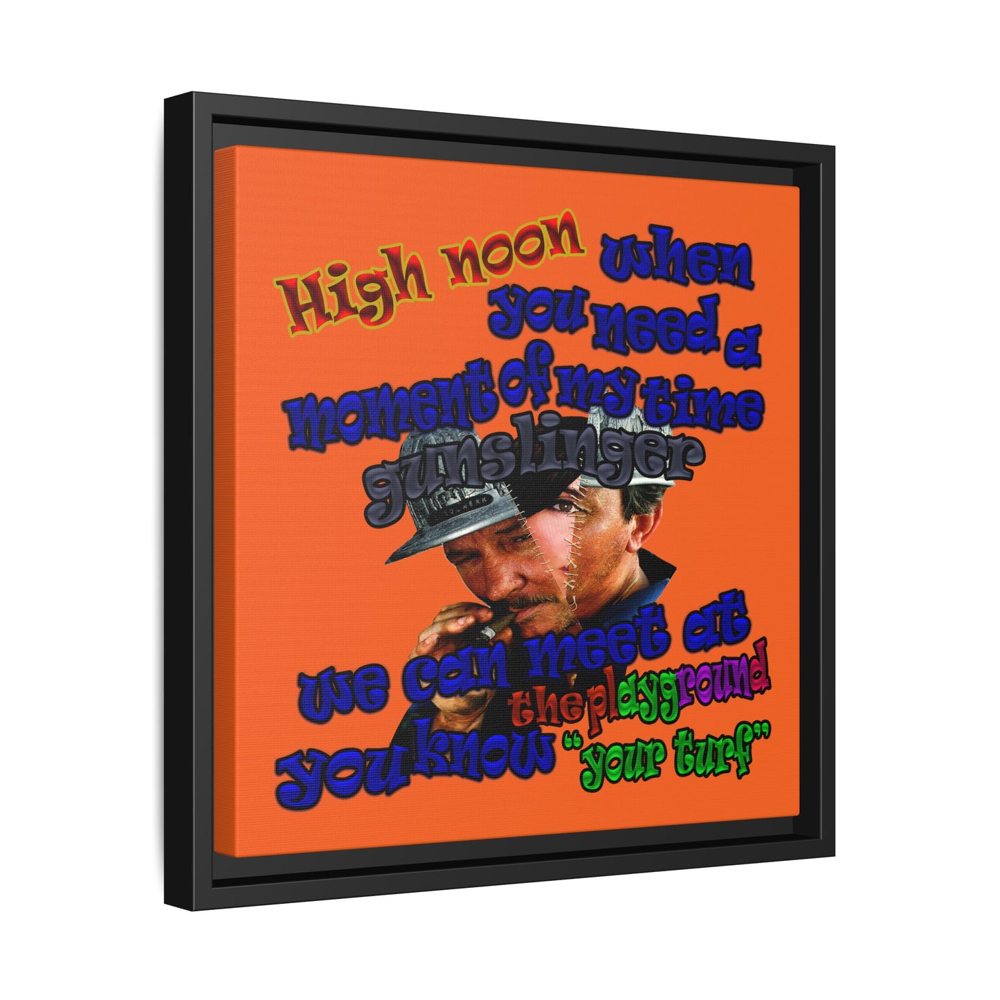 high noon - framed canvas art (orange)