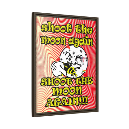 shoot the moon again - framed canvas art (yellow-orange wave)