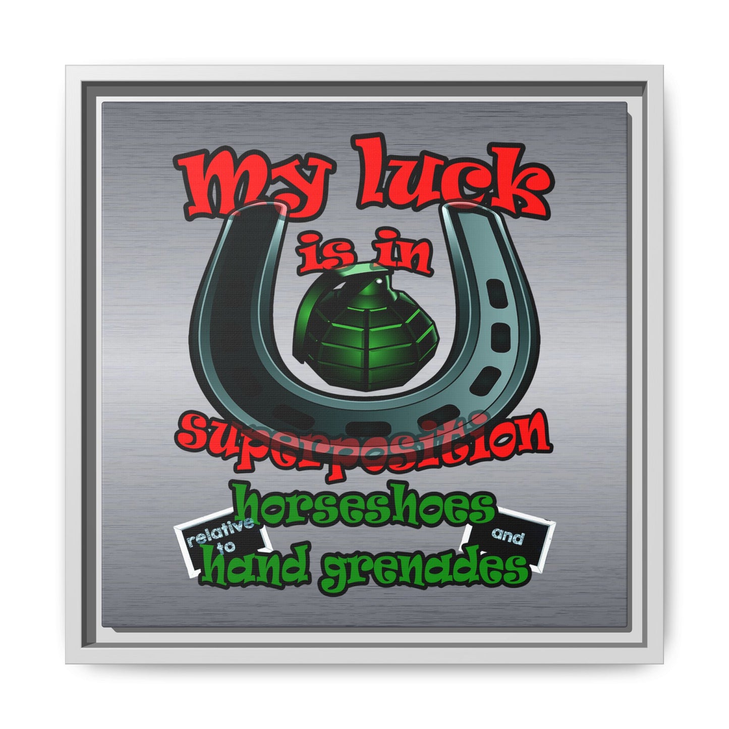 my luck - framed canvas art (brushed nickel)